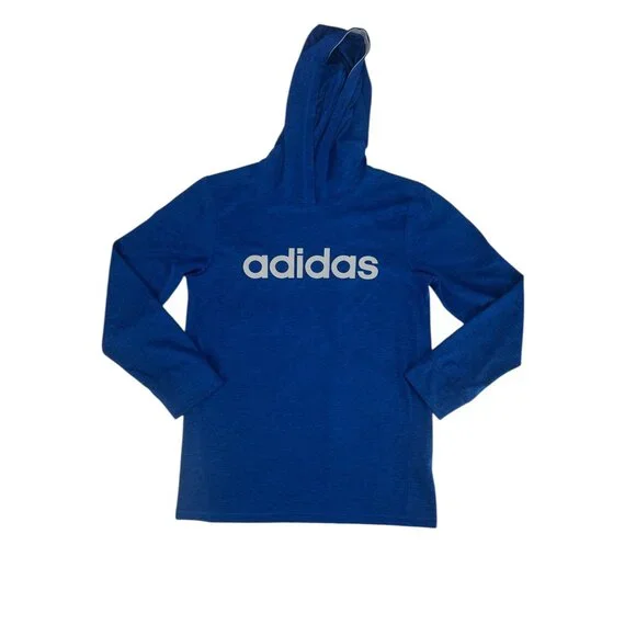 💙 Adidas Women’s Royal Blue Lightweight Hooded Shirt Pullover M 💙 - Picture 3 of 7